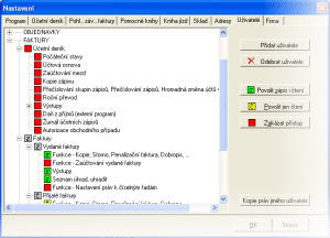 Nastavení uživatelských práv Nastavení uživatelských práv